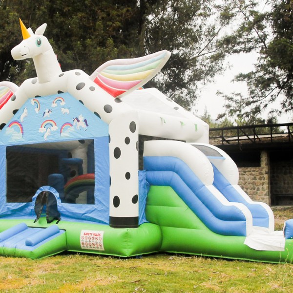 Arriendo de juegos inflable modelo Tobogán Unicornio 7X4 Arca de Samuel